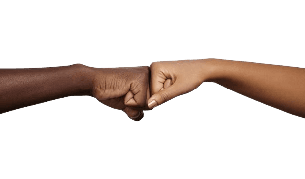 Two hands doing a fist bump